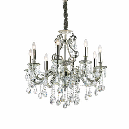 Gioconda Sp8, 8 Light Gold and Cut Crystal Chandelier