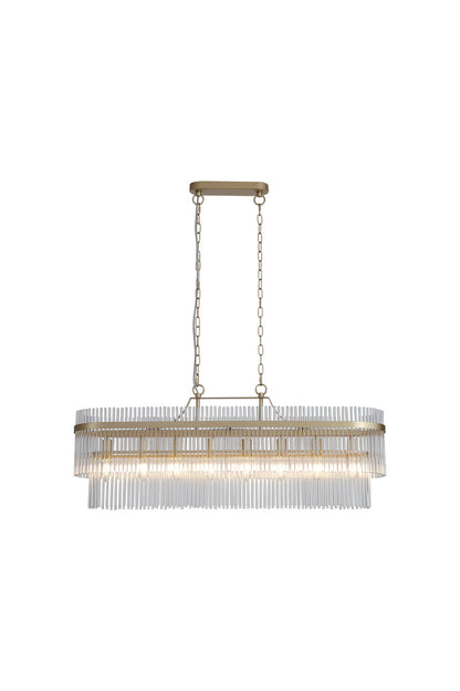 Lara Oval Gold Metal and Glass Pendant Lamp
