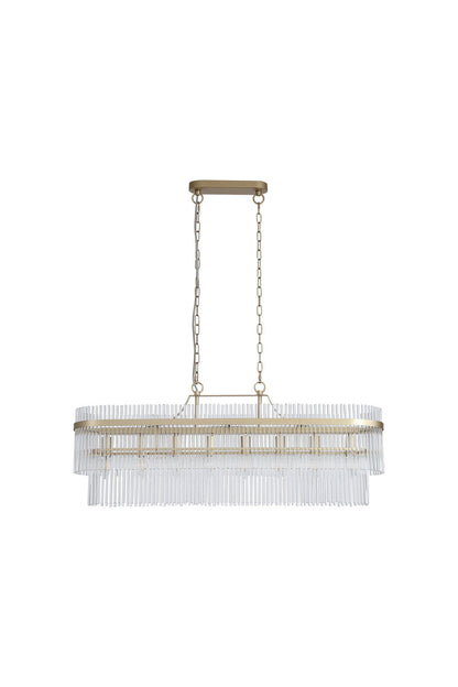 Lara Oval Gold Metal and Glass Pendant Lamp