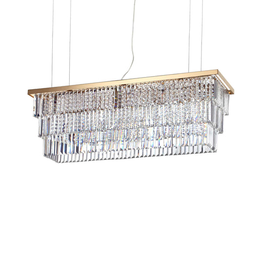 Martinez Sp8 Rectangular Crystal Dining Table Chandelier