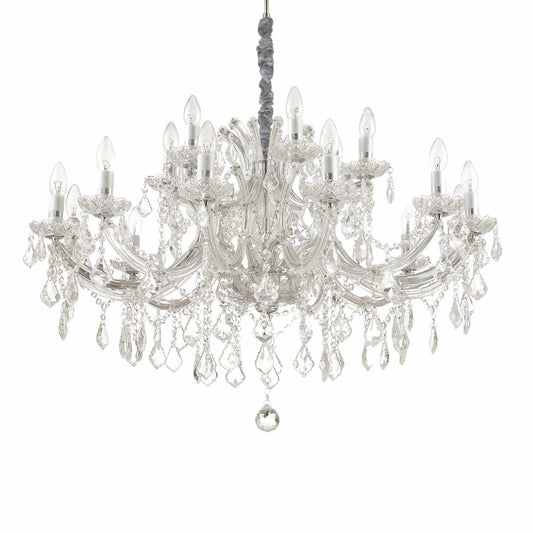 Napoleon Sp18, 18 light Gold or Silver Chandelier with Glass and Crystal