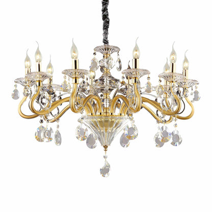 Negresco Sp10, Chrome or Golden Chandelier with Crystal