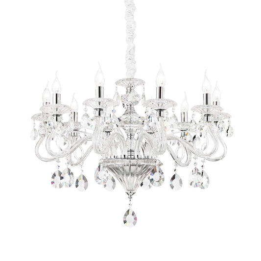Negresco Sp10, Chrome or Golden Chandelier with Crystal