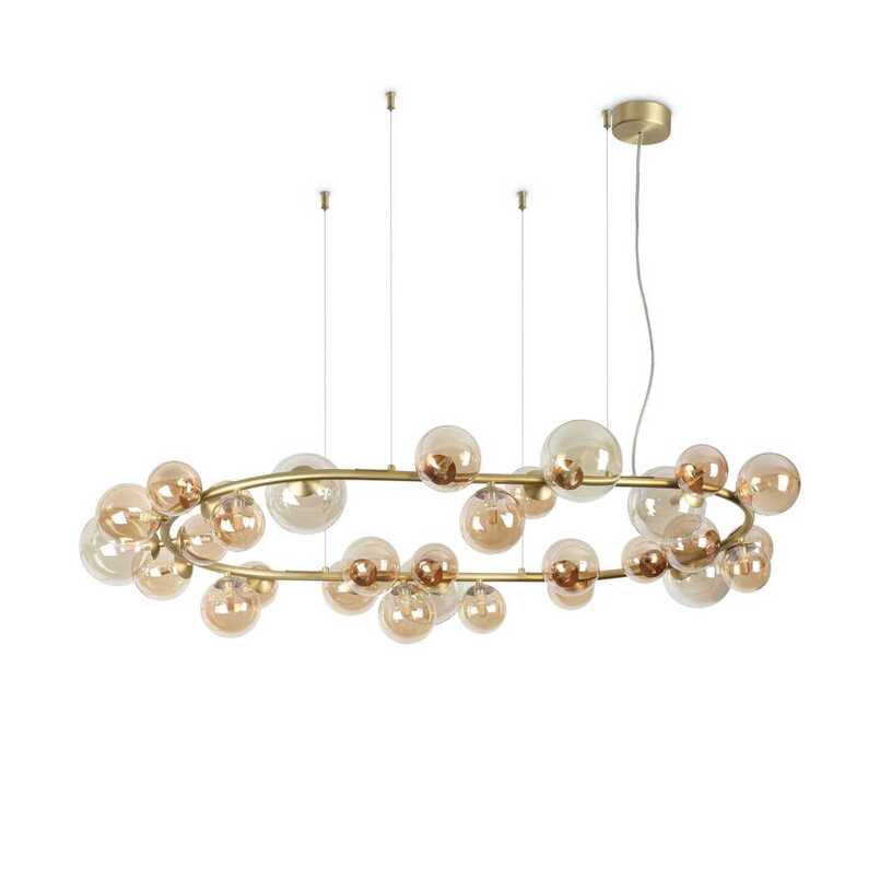 Perlage Sp30, 30 Light Blown Glass Pendant Lamp Suspension