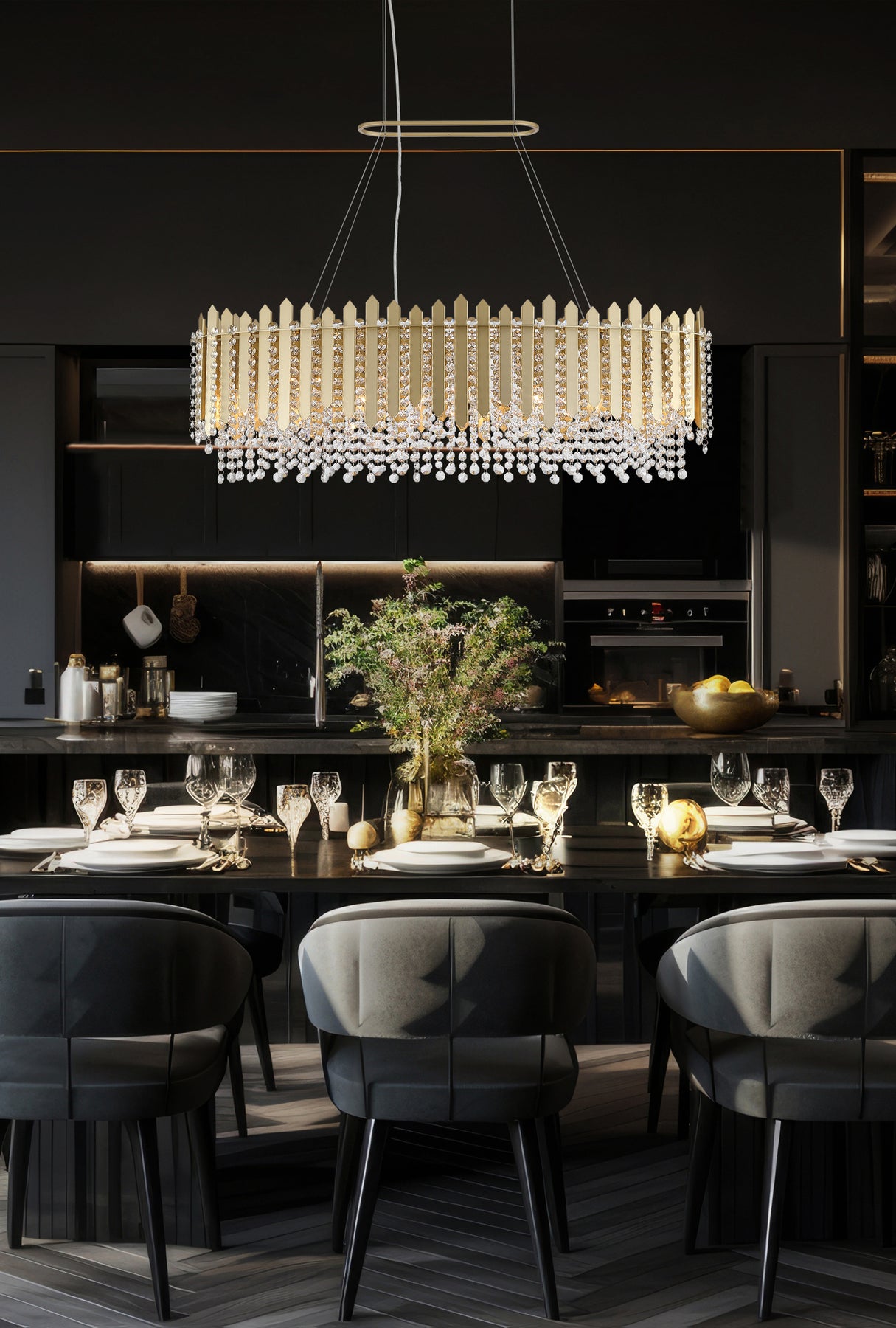 Spear Oval Dining Room Pendant Lamp