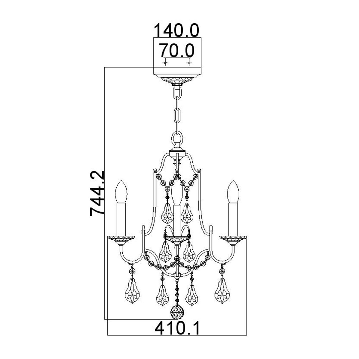 Valentina 4 Light Chandelier