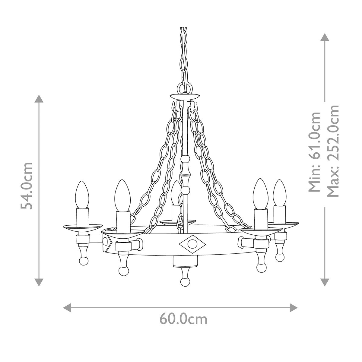 Warwick 5 Light Chandelier