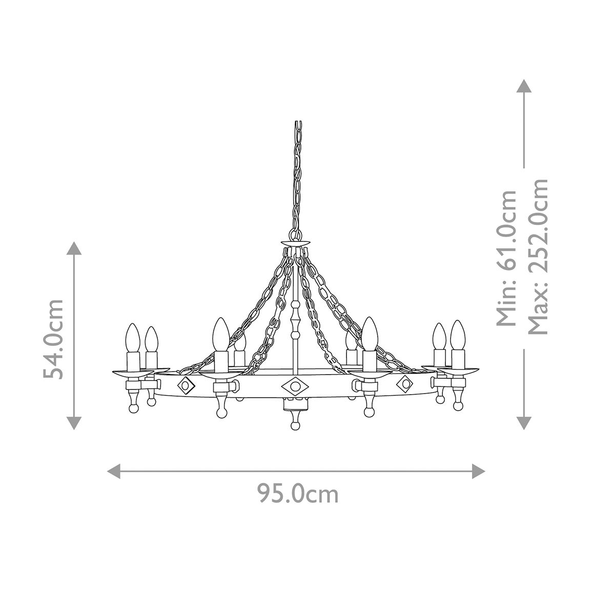 Warwick 8 Light Chandelier